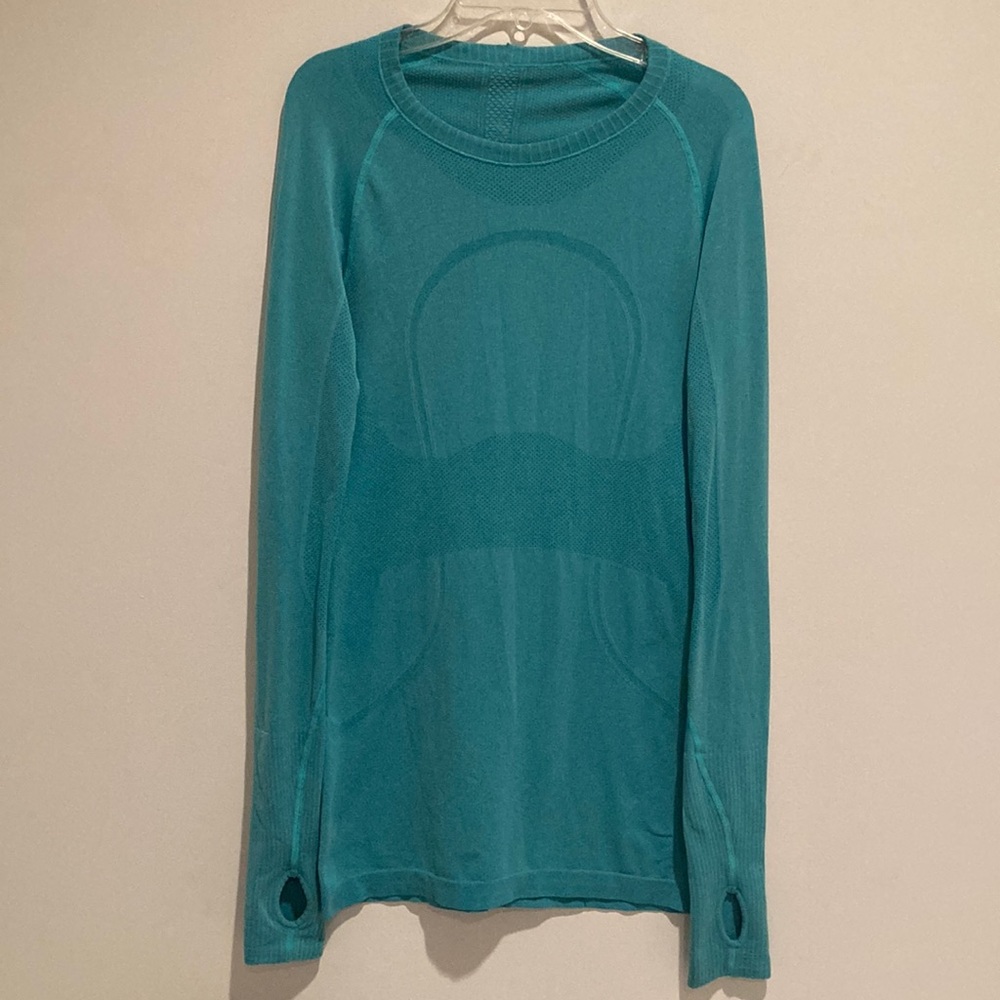 Lululemon Swiftly Tech Long Sleeve Crew Heathered Surge Color Size 6